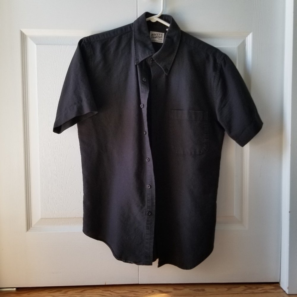Naked & Famous Black Short Sleeve Button Down